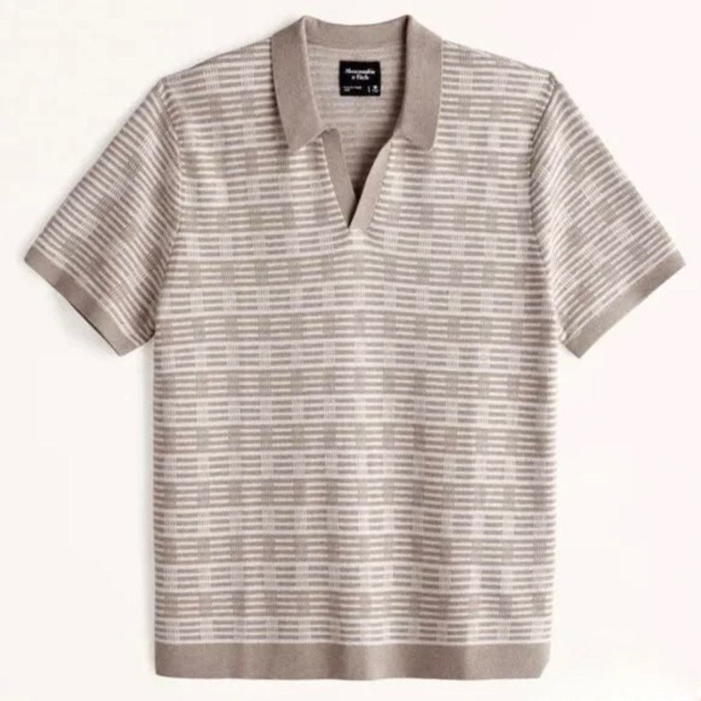 Abercrombie Men’s Textural Johnny Collar Sweater Polo